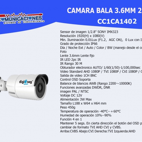 Cámara bala 3.6 MM