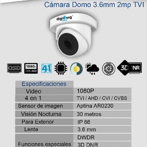 Camara domo 3.6 mm