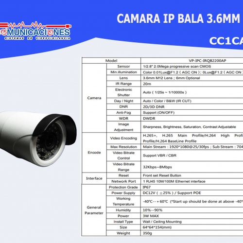 Camara IP bala