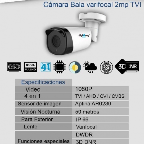 Cámara bala varifocal