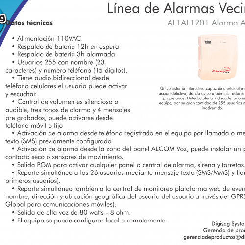 Alarma alcom voz