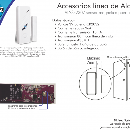 SENSOR MAGNETICO PUERTA/VENTANA